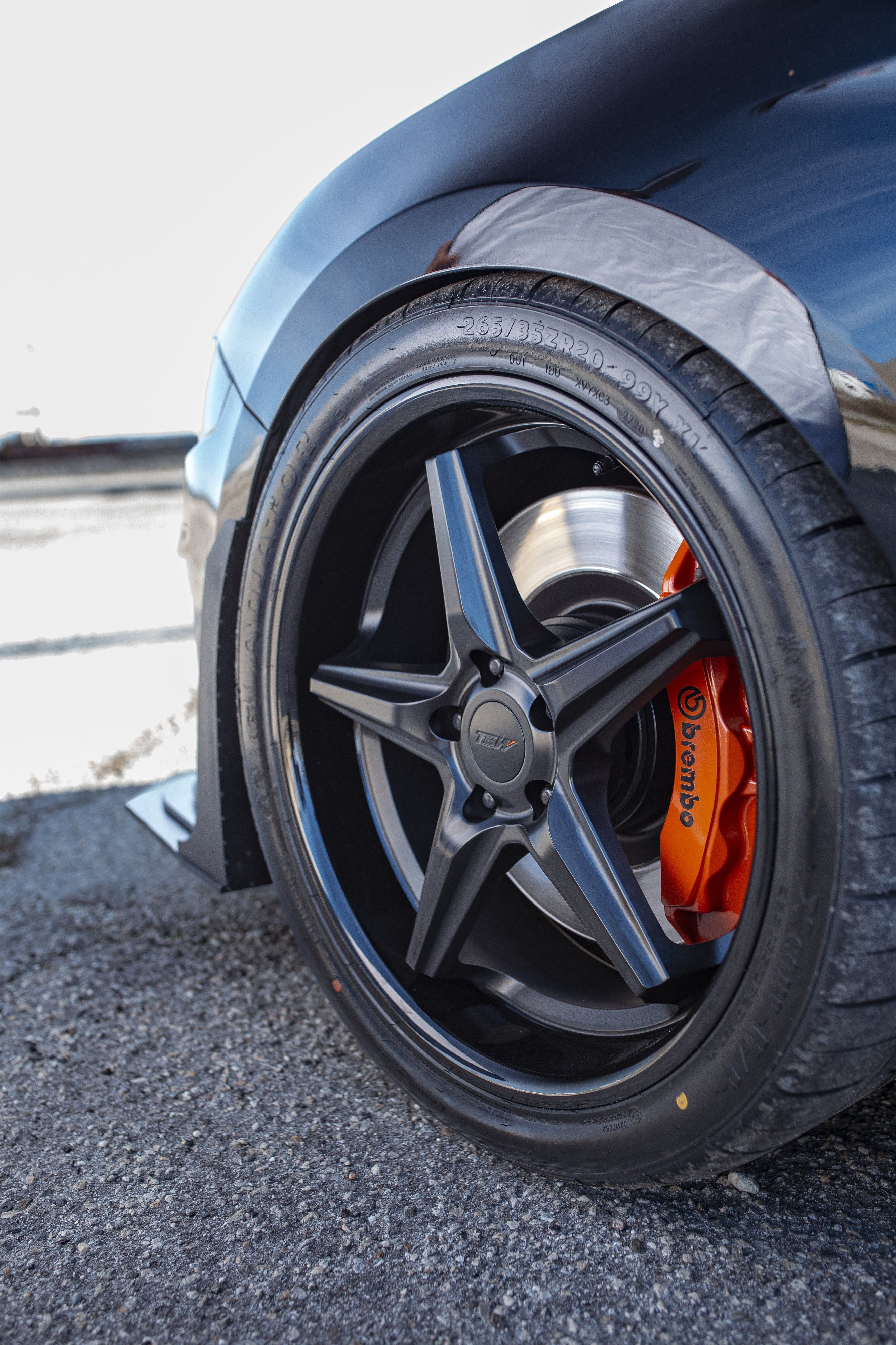 TSW Launch Matte Black W/ Gloss Black Lip - 20x8.5 | +20 | 5x114.3 | 76.1mm - Wheel Haven