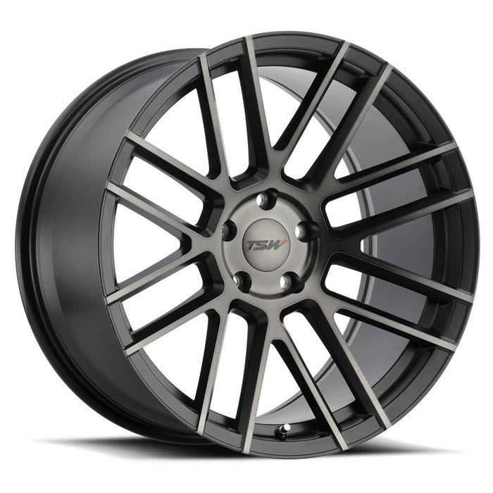 TSW MOSPORT - 20x10 | 5x112 | +40 | 72.1mm  - Matte Black w/ Machine Face & Dark Tint - Wheel Haven