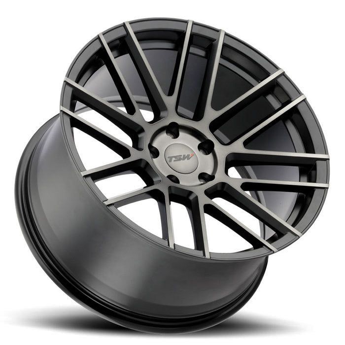 TSW MOSPORT - 20x10 | 5x112 | +40 | 72.1mm  - Matte Black w/ Machine Face & Dark Tint - Wheel Haven