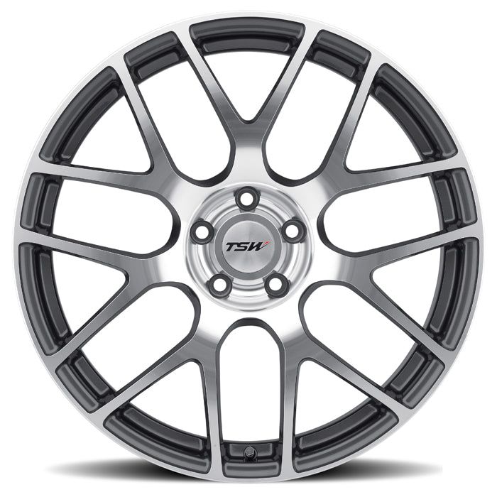 TSW Nurburgring - 21x9 | 5x120 | +25 | 76.1mm  - Gunmetal w/ Mirror Cut Face - Wheel Haven