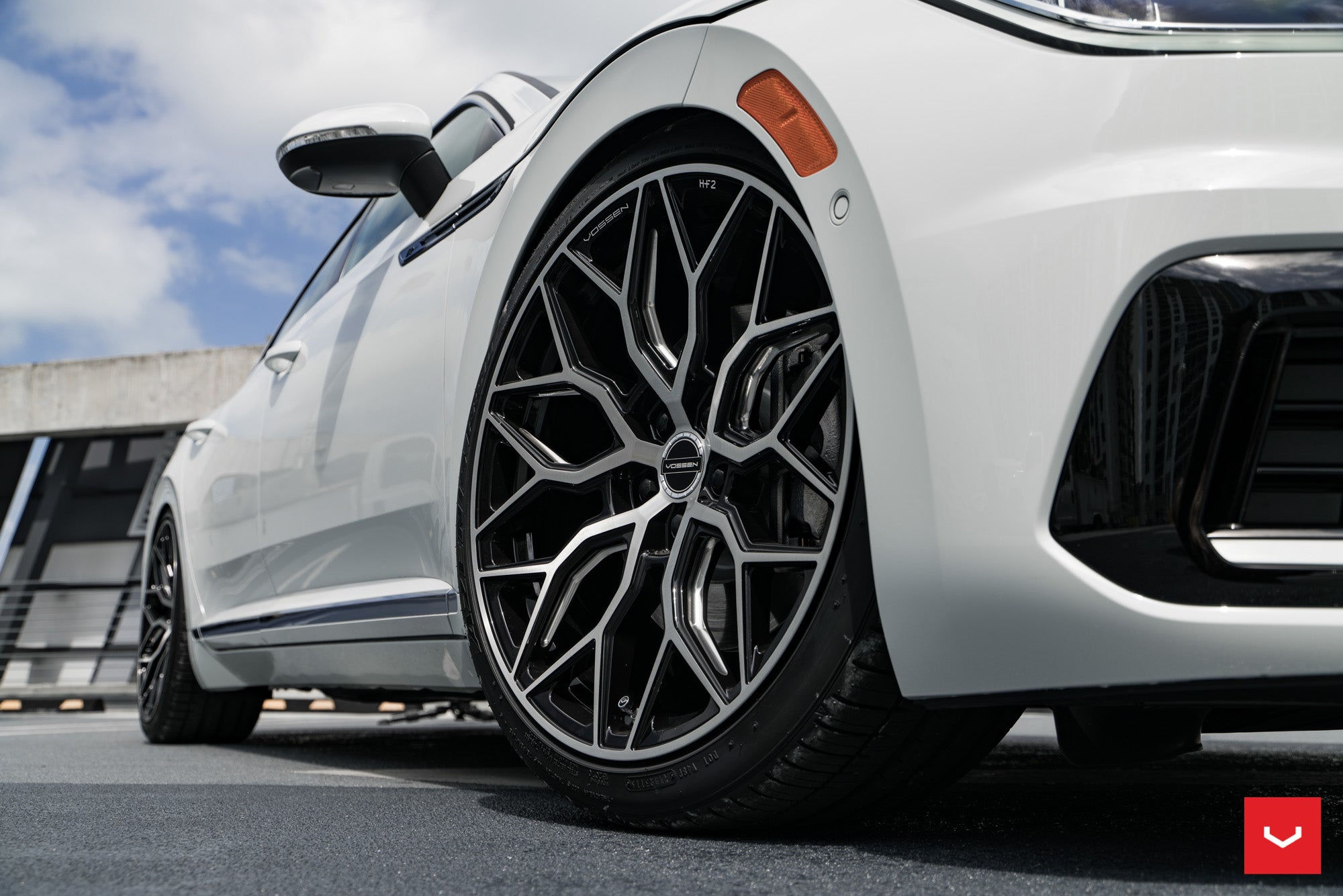 Vossen HF-2 Brushed Gloss Black - 20x10.5 / 5x112 / +30 / 66.56mm DEEP FACE