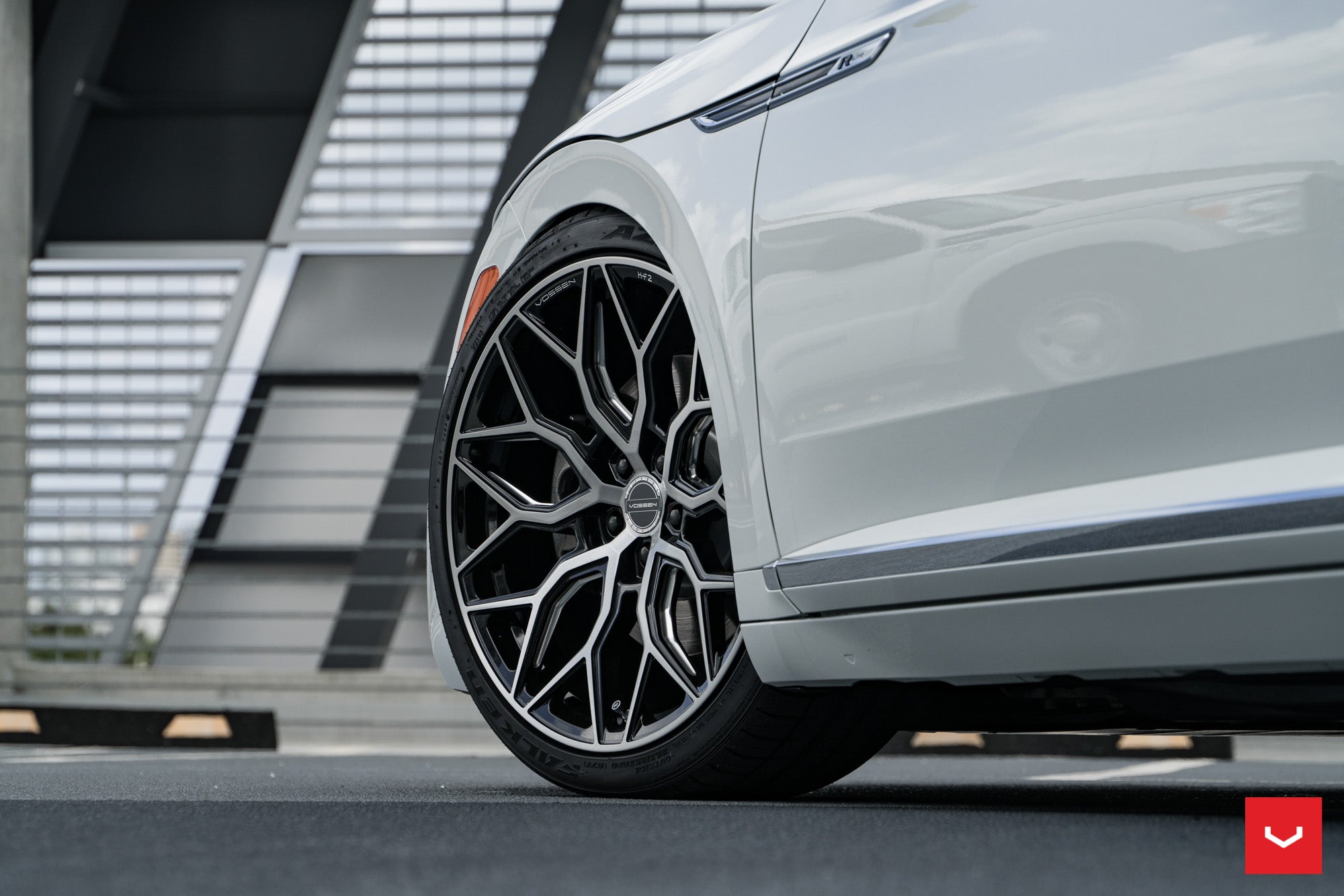 Vossen HF-2 Brushed Gloss Black - 20x10.5 / 5x112 / +30 / 66.56mm DEEP FACE