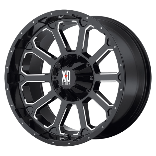 XD Series XD806 BOMB GLOSS BLACK W/ MILLED ACCENTS 18x9 +0 5x135,5x127mm 87.1mm - Wheel Haven