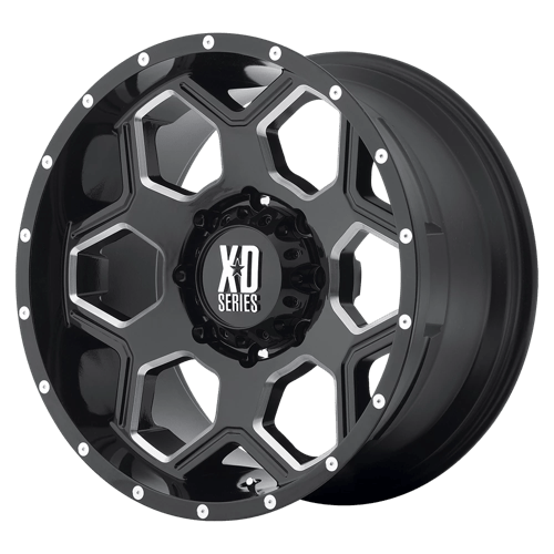 XD Series XD813 BATALLION GLOSS BLACK MILLED 20x10 -24 5x127mm 78.1mm - Wheel Haven