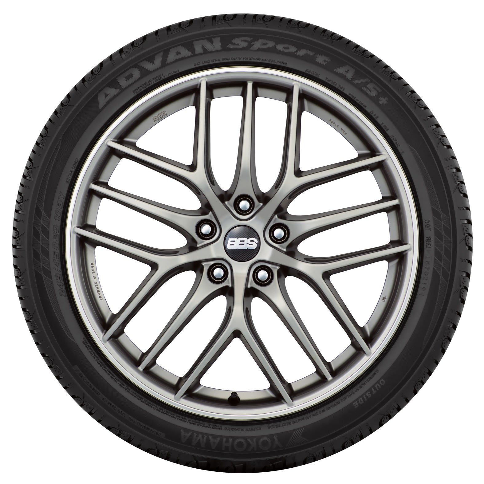 Yokohama ADVAN Sport A/S+ 255/40R17 94W - Wheel Haven