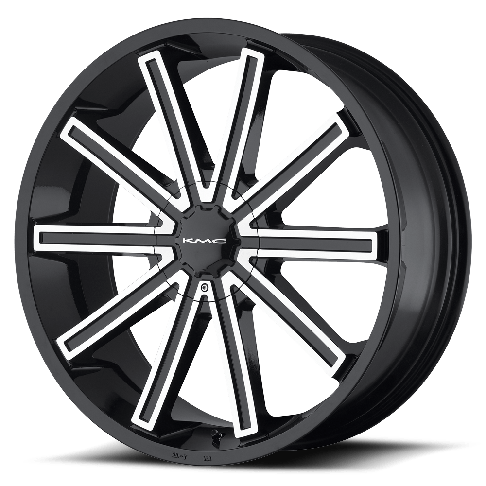 KMC KM681 NERVE Gloss Black Machined - 22x9 | +38 | BLANK | 72.56mm