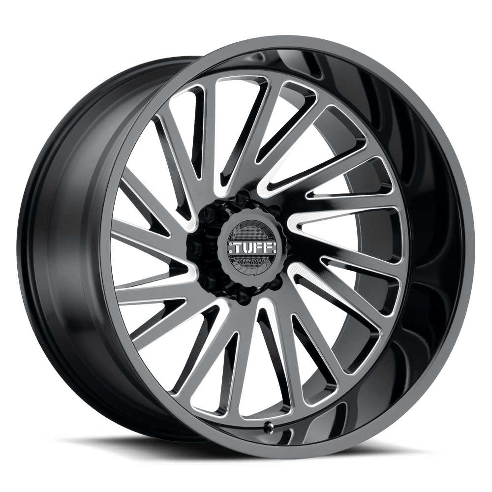 Tuff T2A Gloss Black w/ Milled Spokes - 26x14 | -72 | 8x180 | 125.1mm
